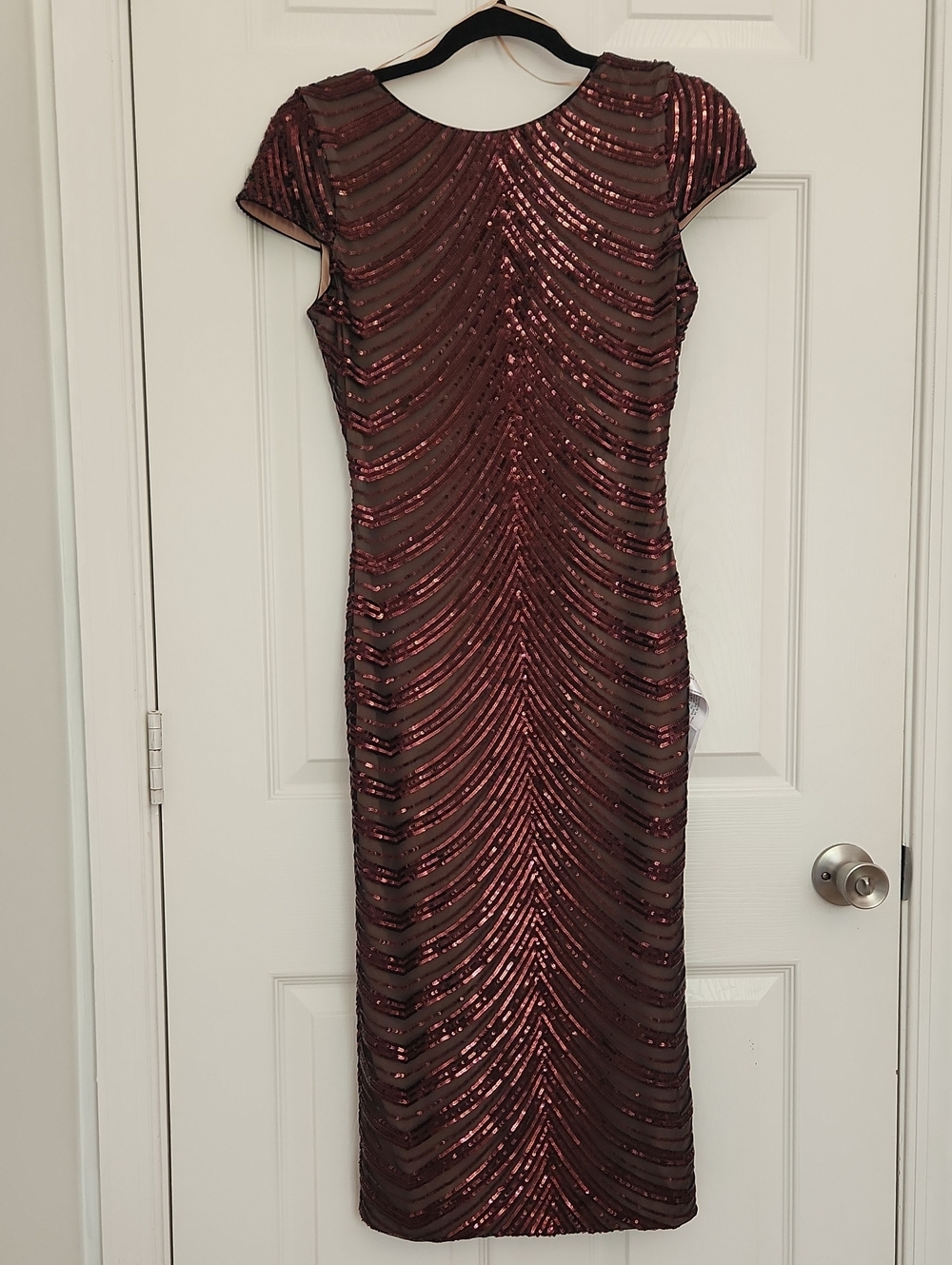 NWT Party Homecoming Gala Dress the Population Marcella Burgundy Sequin Dress